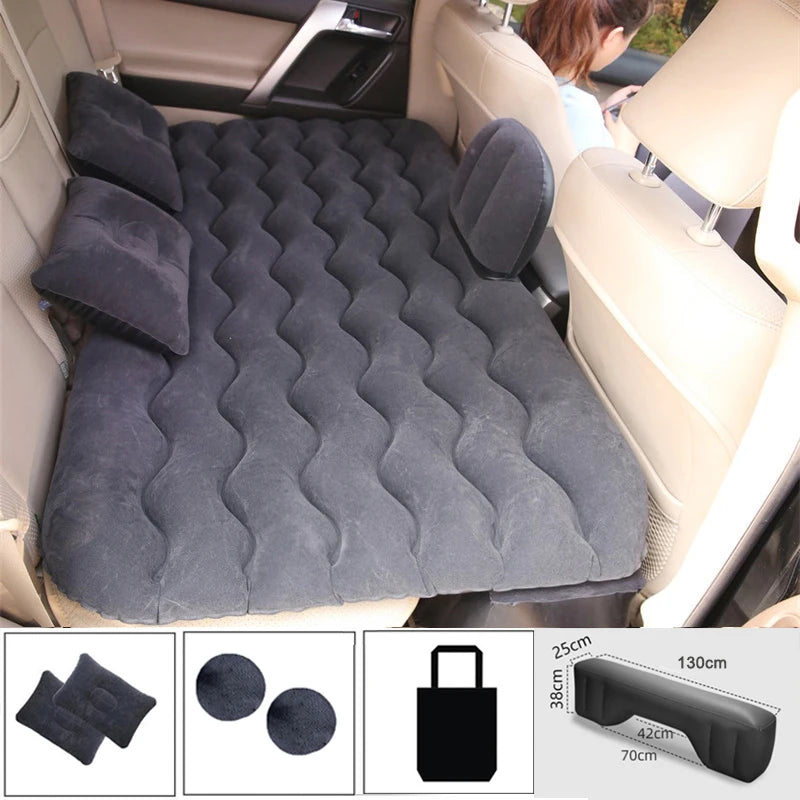 Matelas de voyage gonflable à Air pour voiture, lit universel pour siège arrière, canapé multifonctionnel, oreiller, tapis de Camping en plein Air