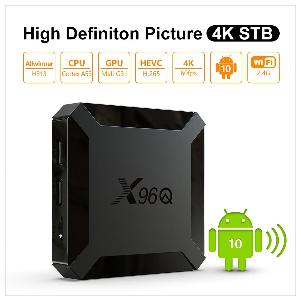 Smart TV Box X96Q Android 10.0 + Abo 12 Mois Atlas Pro Ontv